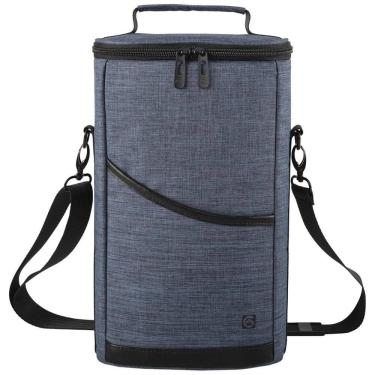 Imagem de Bolsa Térmica Para Transporte de Vinhos ALLCAMP até 2 Garrafas, Azul Marinho