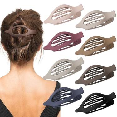 Imagem de Sunolga 8 peças de grampos de cabelo planos para mulheres grampos de cabelo fosco para cabelo grosso e fino, grampos de cabelo antiderrapantes, fixação forte, acessórios de estilo de bico de pato