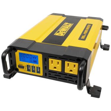 Imagem de Inversor de Potência Automotivo com Display LCD,Tomadas Duplas, 120V,c, USB, DEWALT DXAEPI1000, Amarelo