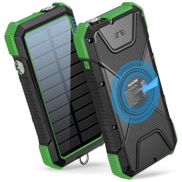 Imagem de Powerbank Carregador Solar 18W, QC 3.0 20000mAh IPX5 a Prova Dágua, BLAVOR PN W12, Preto