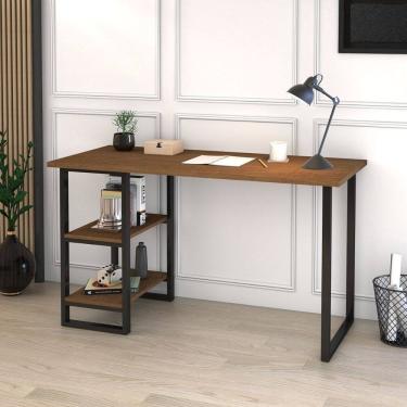Imagem de Escrivaninha Aço Com 2 Prateleiras 1,20 Home Office Estudo