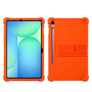 Imagem de QYiiD Capa para Galaxy Tab S10 FE Plus 13,1 polegadas modelo 2025 (SM-X620/X626), capa protetora de silicone leve para crianças, borracha macia à prova de choque, laranja