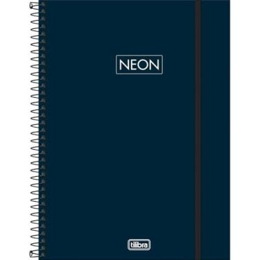Imagem de Tilibra - Caderno Espiral Capa Plástica Universitário 1 Matéria Neon Fit Masculino 80 Folhas - Capa Azul