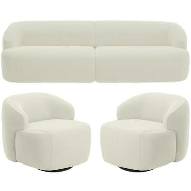 Imagem de Sofá 3 Lugares Curvo Orgânico Com 02 Poltronas Living 220cm Barolo L06