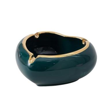 Imagem de Cinzeiro de ervas daninhas cinzeiro de cerâmica de luxo com luz nórdica, ornamentos de escritório, decoração de personalidade, cinzeiro para sala de estar e casa cinzeiros para cigarros (tamanho: A)