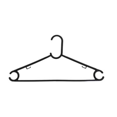 Imagem de Kit 4 Cabides Pretos Reforçados Para Adulto Linha Premium Organizador De Roupas