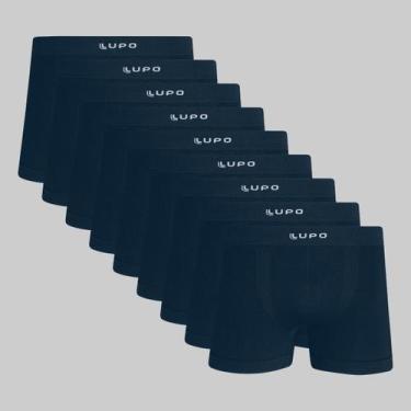 Imagem de Kit 9 Cuecas Lupo Boxer Micromodal Sem Costura 00661, Azul petróleo, P