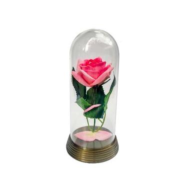 Imagem de Linda Redoma com Rosa Azul , inspirada na A Rosa Encantada do filme a 