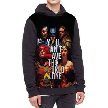 Imagem de Moletom Com Capuz Herói Dc Liga Da Justiça Ref:362 - smoke, Preto, M