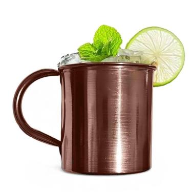 Imagem de Caneca Moscow Mule Lisa Drink Top Aço Inox Premium 420Ml Ros