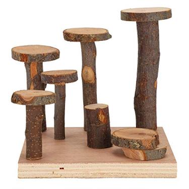 Imagem de Yctze de Brinquedo para Exercícios de Hamster - Escadas Applewood para Pequenos Animais de Estimação, Design Seguro para Escalar e Brincar, Ideal para Hamsters, Esquilos e Planadores de Açúcar