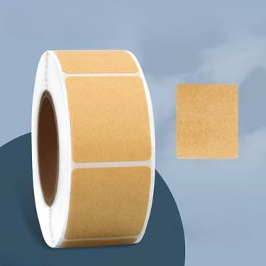 Imagem de 420 peças/rolo de etiquetas de papel kraft em branco etiquetas de arquivos de papelaria feitas à mão, papel faça você mesmo, adesivo de vedação de envelope 2,5 * 3 cm