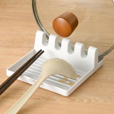 Imagem de 1 suporte organizador de pincéis com compartimentos, suporte prático para pincéis de pintura, utensílios de cozinha ou acessórios de mesa (branco, 14,3 x 12,7 x 5 cm)