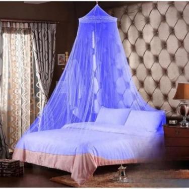 Imagem de Mosquiteiro de Teto Rendinha Filó com Elástico Para Cama Casal Box Solteiro 2,55m x 8,50m(LILÁS)