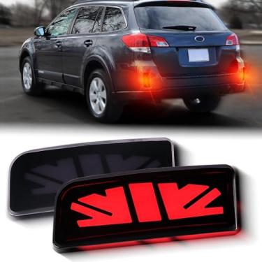 Imagem de ZDEERAOTO Lâmpada refletora de para-choque traseiro luz de neblina DRL sequencial kit de recursos da lâmpada de seta para Subaru Outback 2010 2011-2014 | Lâmpada traseira refletora traseira LED