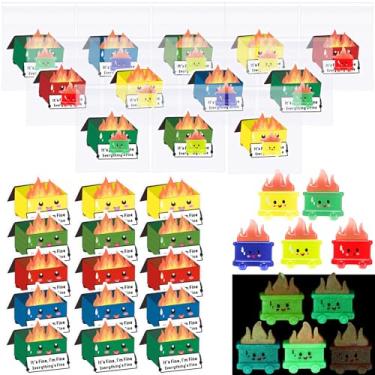 Imagem de CroBlissful Conjunto de 60 acessórios de mesa para lixo, mini resina, enfeite de lixeira emocional, presentes de apreciação de mesa para colegas de trabalho voluntários (coloridos)