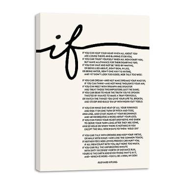 Imagem de If Poema Inspirational Framed Canvas Print Wall Art If Poema de Rudyard Kipling Motivational Poetry Wall Decor If Poster Font Quote If Kipling Home Office Inspirational Literature Art