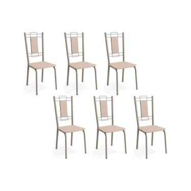 Imagem de Cadeiras De Cozinha Florença C005 Kit 6 Un Niquel/nude 16 - Kappesberg