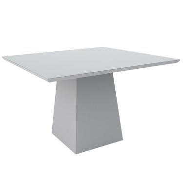 Imagem de Mesa De Jantar 6 Lugares Tampo de Madeira Com Vidro 1,35m