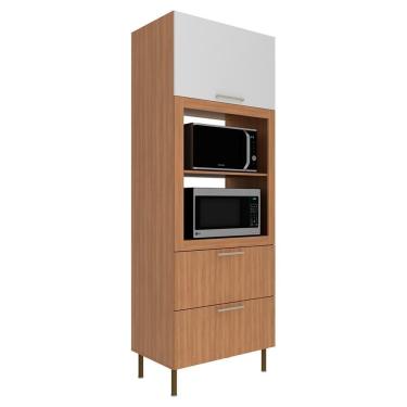 Imagem de Torre Quente 1 Porta 2 Gavetas 222x80 Cm Cz3142 Tecno Mobili Freijo Branco