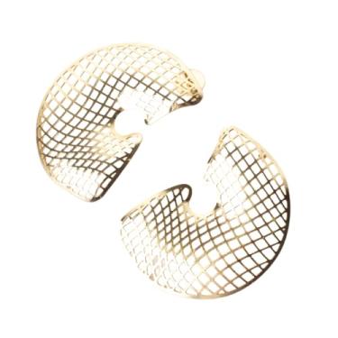 Imagem de Brinco Lua Crescente Telada Dourado Semijoia Folheada a Ouro 18k