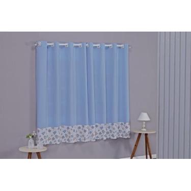 Imagem de Cortina Quarto Infantil e Bebê Algodão Com Barrado Estampado Decorativ