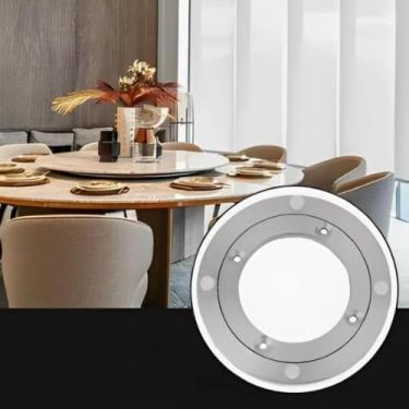 Imagem de Bandeja Base Decoração Redonda Mesa Suporte Vidro Giratoria 40cm Centro de mera giratorio