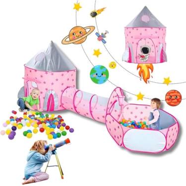 Imagem de Barraca Infantil 3 Em 1 Estrela Rosa Linda Toca Túnel Cesta Basquete Barraca Infantil Para Meninos E Meninas, Presente Para Meninos E Meninas, Brinquedoteca Para Casa Ao Ar Livre BK1
