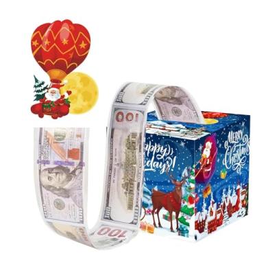 Imagem de Caixa de puxar dinheiro de Natal com dinheiro retirável, Papai Noel e balão de ar quente caixa de presente decorativa de festival, sacos de presente de Natal suporte de dinheiro criativo para festas