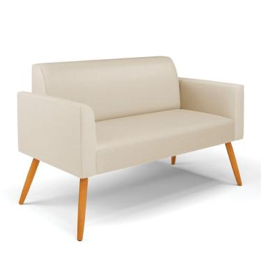 Imagem de Sofá Namoradeira Pés Palito Castanho Marisa Corino D03 - D\&#039rossi Cor Bege