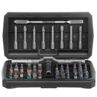 Imagem de Conjunto de chaves de fenda catraca magnética 43 em 1, chave de fenda magnética multibrocas com alça catraca destacável de 58 dentes e 40 brocas de aço S2, kit de ferramentas de reparo de precisão