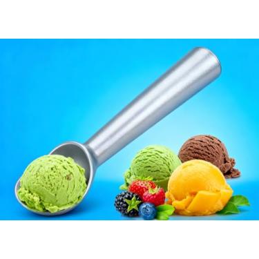 Imagem de Colher de sorvete, colher de alumínio resistente de 17 cm com revestimento anticongelante antiaderente, design de liberação fácil para sorvete duro, gelato, massa de biscoito e frutas, pode ser lavado