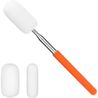 Imagem de Esponja telescópica de cerâmica, esponjas de argila retrátil em bastão estendem até 72 cm palitos de esponja telescópica para cerâmica (laranja)