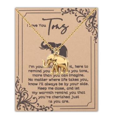 Imagem de UJIMS Presentes de elefante para mulheres, colar de amizade, elefantes, joias para amantes de animais, presente positivo de elefantes, 1, Aço inoxidável, Strass