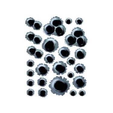 Imagem de Adesivos de furo de bala de carro 3D, decalques de simulação realista, acessórios decorativos automotivos à prova d'água para carros, geladeira