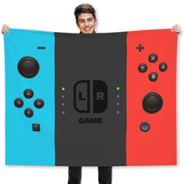 Imagem de WIBUE Cobertor Gamer – Presentes para meninos adolescentes, namorado, homens, crianças, amantes de videogame – Decoração de sala de jogos (127 x 101 cm)