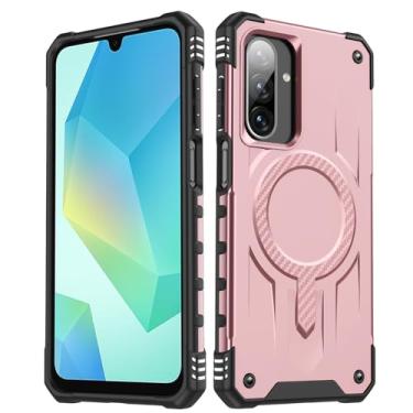 Imagem de Capa Pucciculn para Samsung Galaxy A16 5G 2024 - Carregamento magnético sem fio, almofada de ar de 4 cantos, capa antiderrapante TPU + PC, capa à prova de choque compatível com suporte de carro para