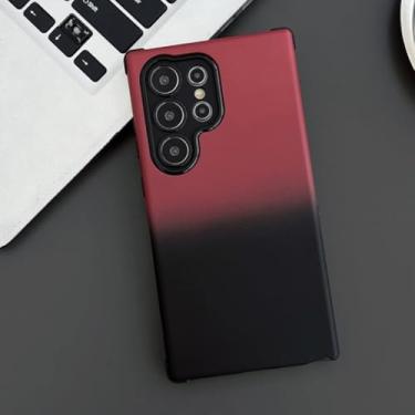 Imagem de MVVKKY Capa protetora para celular Samsung S24Plus, cor gradiente, silicone macio, à prova de choque, com lentes, estilo Candy (para Samsung S24Plus/vinho preto)