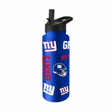 Imagem de Team Fan Apparel Garrafa de água NFL 1000 ml Native Quencher, tampa sem vazamento, copo de aço inoxidável, isolado para bebidas quentes e frias (Buffalo Bills - Royal)