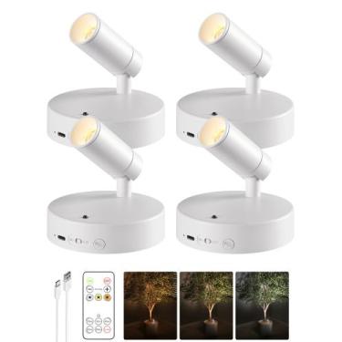 Imagem de Spot Lights EZVALO, recarregável de 5500mAh com controle remoto, 4 uni