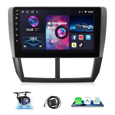 Imagem de Leadfan Rádio estéreo automotivo para Subaru Forester 2008 2009 2010 2011 2012, rádio com tela sensível ao toque de 9 polegadas para Subaru Impreza Wireless Carplay Android Auto, receptor de áudio de