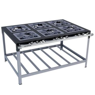 Imagem de Fogão Industrial Baixa Pressão M15 Stori Premium - 40x40 6 bocas 3QS 3QD Perfil 9 -Metalmaq Gás GLP - Botijão