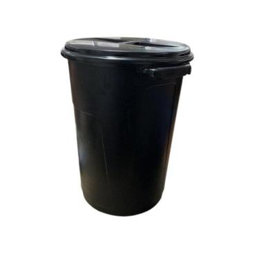 Imagem de Lixeira com Tampa Áreas Externas Condomínios 35L ou 60L PLASTILAR Pret
