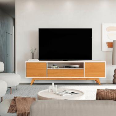 Imagem de Rack Para Tv 75 Polegadas Sala De Estar Off White Nature Off White Nature