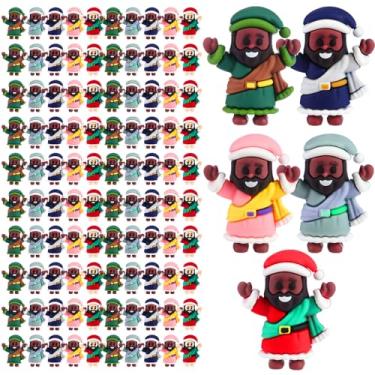 Imagem de Fiwochic 100 peças mini figuras de Jesus, Natal, multicolorido, Jesus te ama Cristo, pequeno Cristo, para esconder e buscar, presente de festa religiosa de domingo de Natal
