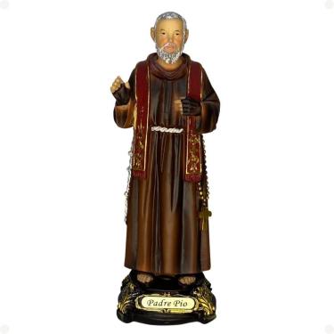 Imagem de Imagem São Padre Pio Pietrelcina 20Cm Resina Com Estola