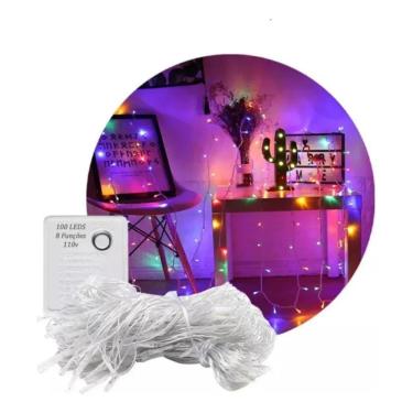 Imagem de Pisca Pisca Luz De Natal Enfeite 100 Lampadas Colorido 110V