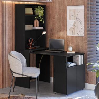 Imagem de Mesa Com Estante Para Quarto Pequim Preto