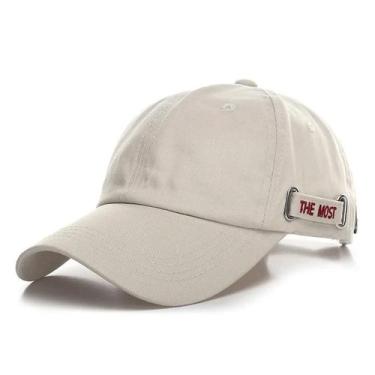 Imagem de Boné Snapback Unissex Monocromático - Ideal para Primavera/Verão, Bege