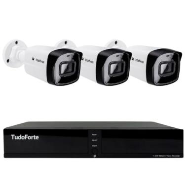 Imagem de Kit 3 Câmeras Intelbras VIPC 1230 B G2 IP Bullet Full HD 1080p IP67 Visão Noturna 30m + DVR Tudo Forte TFHDX 3304 4 Canais